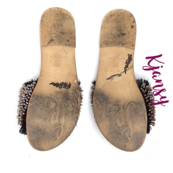 Free People Outer Banks Fringe Embellished Slides - Picture 7 of 8